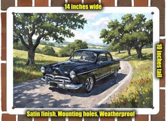 Metal Sign – 1952 Kaiser Henry J Watercolor – 14×10