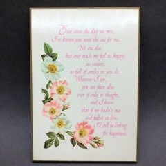 Vtg 1987 American Greetings Plaque Easel Back Love. Ever Since the Day We Met…