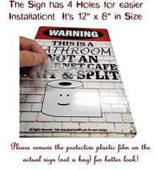 AMERICAN WIT 8″ x 12″ Tin Sign (Warning This is a Bathroom Not an Internet Cafe)