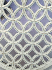Set of 2 White Round Lattice Sacred Geometry Flower of Life Decorative Wall Art