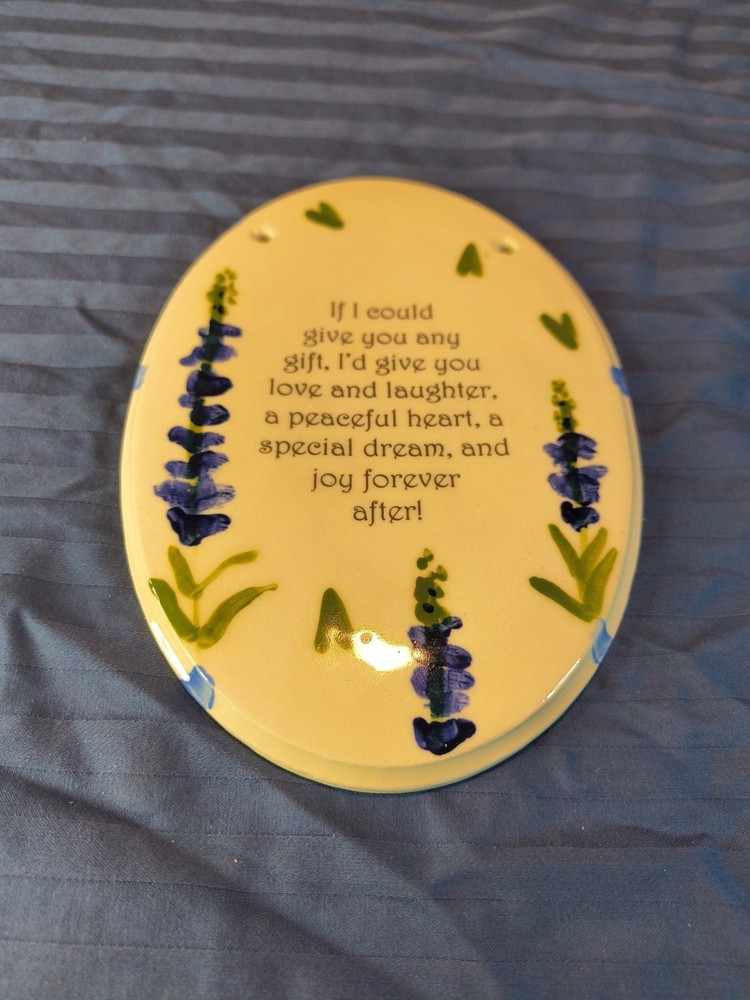 Handmade Joy Forever After Love Laughter Ceramic Wall Plaque Uno Alla Volta