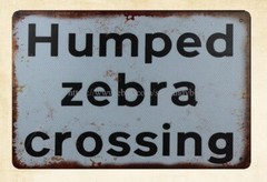 garage man cave Humped Zebra Crossing metal tin sign