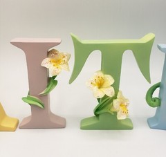 Vintage Easter Classic Treasures Pastel Faith Letters Flowers Spring Decor 2.5″