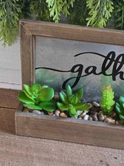 Primitive Galvanized Gather Box Succulent Arrangement Farmhouse Box Wall Decor