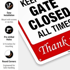 Rust-Free 10×7 Please Keep Gate Closed Sign – Durable Aluminum & Fade Resistant