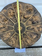 Vintage 30″ Zodiac Wall Plaque 3D Plaster Composite Gold Astrology Decor