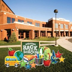 Welcome Back to School Chalkboard Yard Cards, 14pcs , Includes Metal Stakes