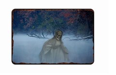A ghostly Image retro 1930s All Metal Tin Sign 8 x 12