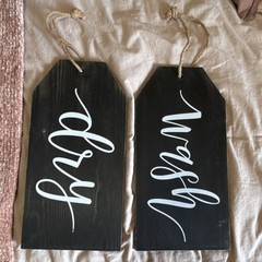 Hobby Lobby Wall Decor Plaques Wash and Dry MDF Black 7.88×15.75in