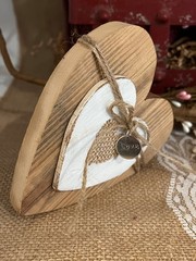 Rustic Primitive Farmhouse Country HEART ART Handmade Wood Home Decor Valentines
