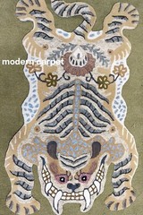 Tibetan Tiger Rugs Handmade 100% Woolen Hand Tufted For Home Decoration