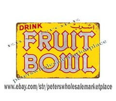 Drink Fruit Bowl metal tin sign brewery pub metal wall decor