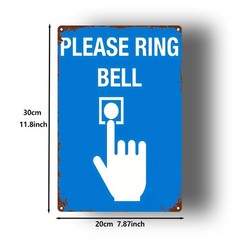 Shop Door Sign Metal Sign Please Ring Bell Wall Plaque for Office Decoration