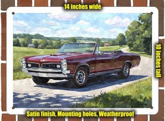 Metal Sign – 1967 Pontiac GTO 12 Watercolor – 14×10