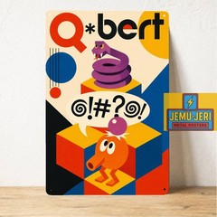 Q-Bert Vintage Video Game Metal Poster Sign 8*12″in Bauhaus Wall Art