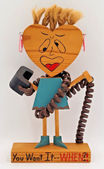 Handmade Folk Art Office Humor OOAK Desk Decor YOU WANT IT WHEN? Wood VINTAGE