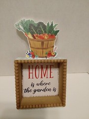 Pioneer Woman Shadowbox Sign “Home is where the garden is” 9 Inch Wooden Sign