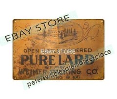 Fort Henry Lard Wheeling West Virginia Country Farmhouse Kitchen tin sign tin