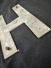 Vintage Letter “H” Advertising Sign Metal ALUMINUM 9×6”