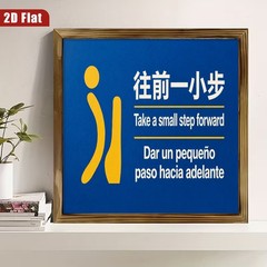 Bold Blue Yellow Minimal Typography Art Whitewashed Tabletop Plaque Gift