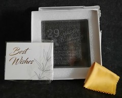“Happy 29th Birthday To Perfection….” Square Crystal, Set Approx 3.5″ X 3.5″.