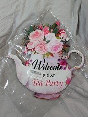 Canipha Tea Party Decorations Door Sign Colorful Teapot Shaped