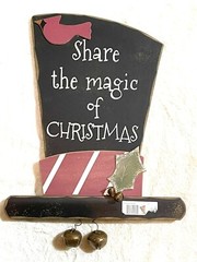 Magic Of Christmas Wood Hanging Snowman Hat Sign 13×19” By Sunset Vista