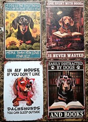 Dachshund / Doxie Metal Signs Antique Finish Rusted Look 11.5″ x 7.5″
