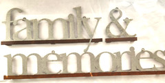 Family & Memories – metal word art wall hanging sign decor Silver – Rust