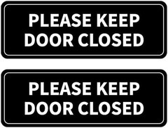 2PCS Please Keep Door Closed Sign for House, Self-Adhesive Waterproof and Weathe
