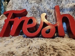Metal Sign “FRESH’ In Bright Red 18″ Long 1.5″ Thick 8” Tall