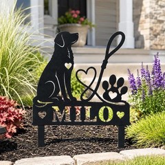 Personalized Dog Garden Stake, Custom Pet Name Yard Decor Sign