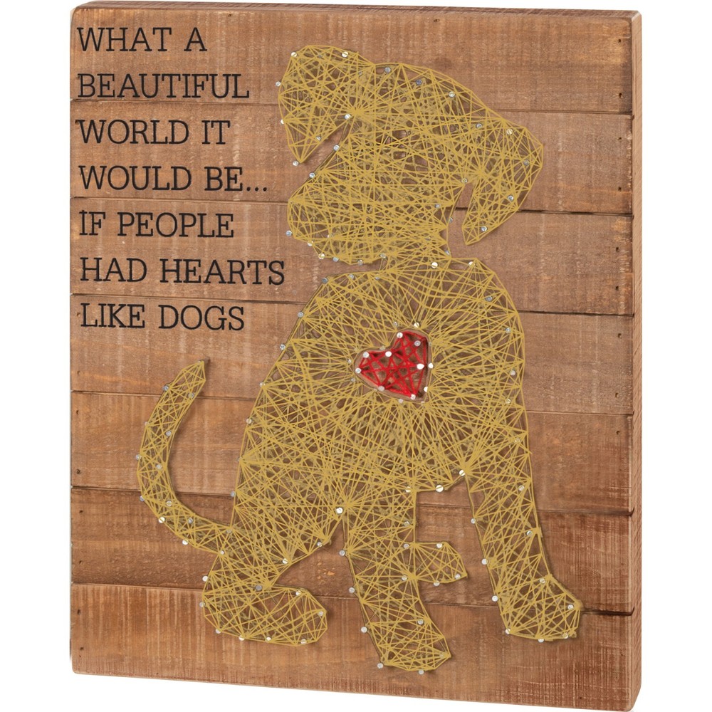 Hearts Like Dogs String Art Box Sign 12 x 15″ x 1.75″ Primitives By Kathy – NEW