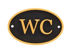 Plastic French WC Water Closet Toilet Door Sign Bathroom Restroom Plaque Decor