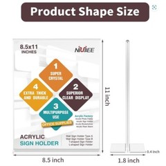 12 Pack 8.5×11 Acrylic Sign Holder – Table Menu Display Stand Clear Plastic, NEW