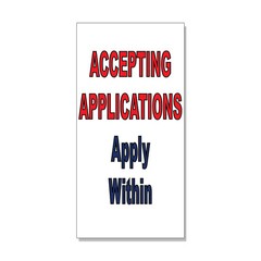 Accepting Applications Apply Within Red Blue DECAL STICKER Retail Store Sign