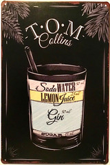 TIN SIGN new 8×12 Tom collins alcohol bar club bartender gin liquor (Br14a)