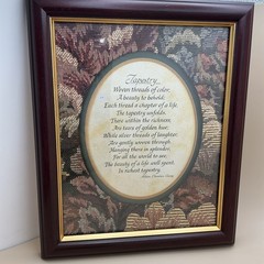Home Interiors Gifts, Tapestry Poem, Woven Threads Wall Wooden Picture Frame
