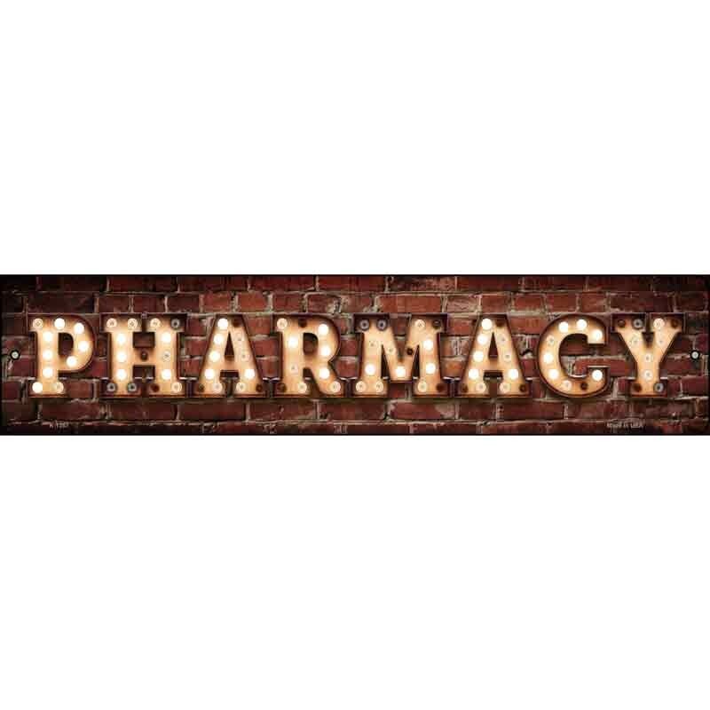 Pharmacy Bulb Novelty 24″x5″ Metal Street Sign Plaque Home Door Garage Wall