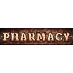 Pharmacy Bulb Novelty 24″x5″ Metal Street Sign Plaque Home Door Garage Wall