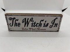 Rustic Wood Sign THE WITCH IS IN Sakem Home Decor Hand Painted 6”x2”