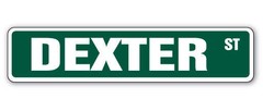 DEXTER Street Sign Childrens Name Room Metal Sign Decal