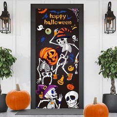 New 6 x 25 ft Halloween Door Decoration Cover Large Fabric Party Sign for Front