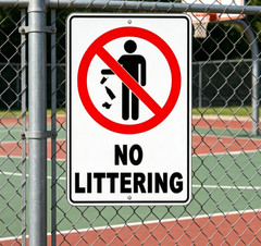 Universal Symbol Anti-Litter Warning Plaque Parks Business & Public Areas