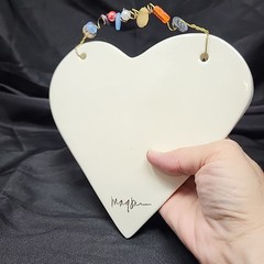 Art Ceramic Wall Plaque Decorative Wire Hanger Artist Signed