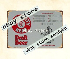 1971 bar memorabilia Beer baseball World Series Pittsburgh Pirate tin sign