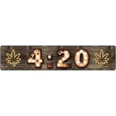 420 Bulb Lettering 3″x12″ metal street sign plaque Home Door Garage Wall Decor