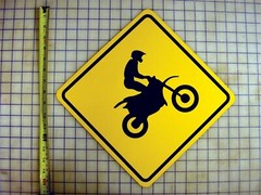 Motocross Dirt Bike Crossing 16 Inch Diag Aluminum Indoor Outdoor Sign