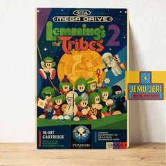 Lemmings The Tribes Vintage Video Game Metal Poster Sign 8*12″in Bauhaus Art