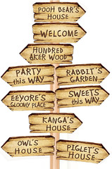 20PCS Double-Sided Winnie the Pooh Directional Signs for Baby Shower Decor